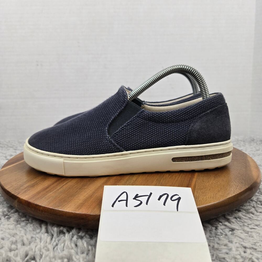 Birkenstock Womens 39 Oswego Midnight Blue Canvas Suede Slip On Daily Sneaker